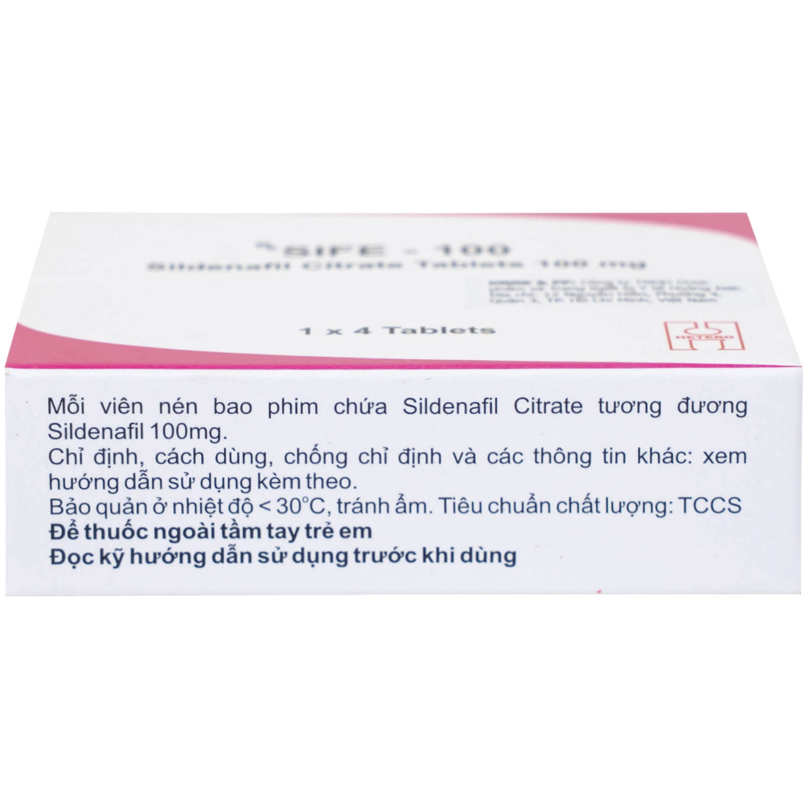 Hình ảnh Thuốc Sife-100mg Hetero điều trị rối loạn chức năng cương dương ở nam giới (5 hộp x 4 viên)