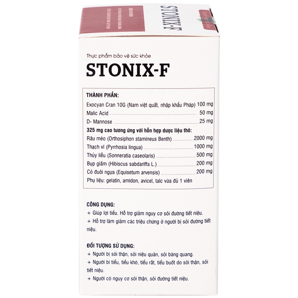 Hình ảnh Viên nang cứng Stonix-F Vesta lợi tiểu, giảm nguy cơ sỏi đường tiết niệu (30 viên)