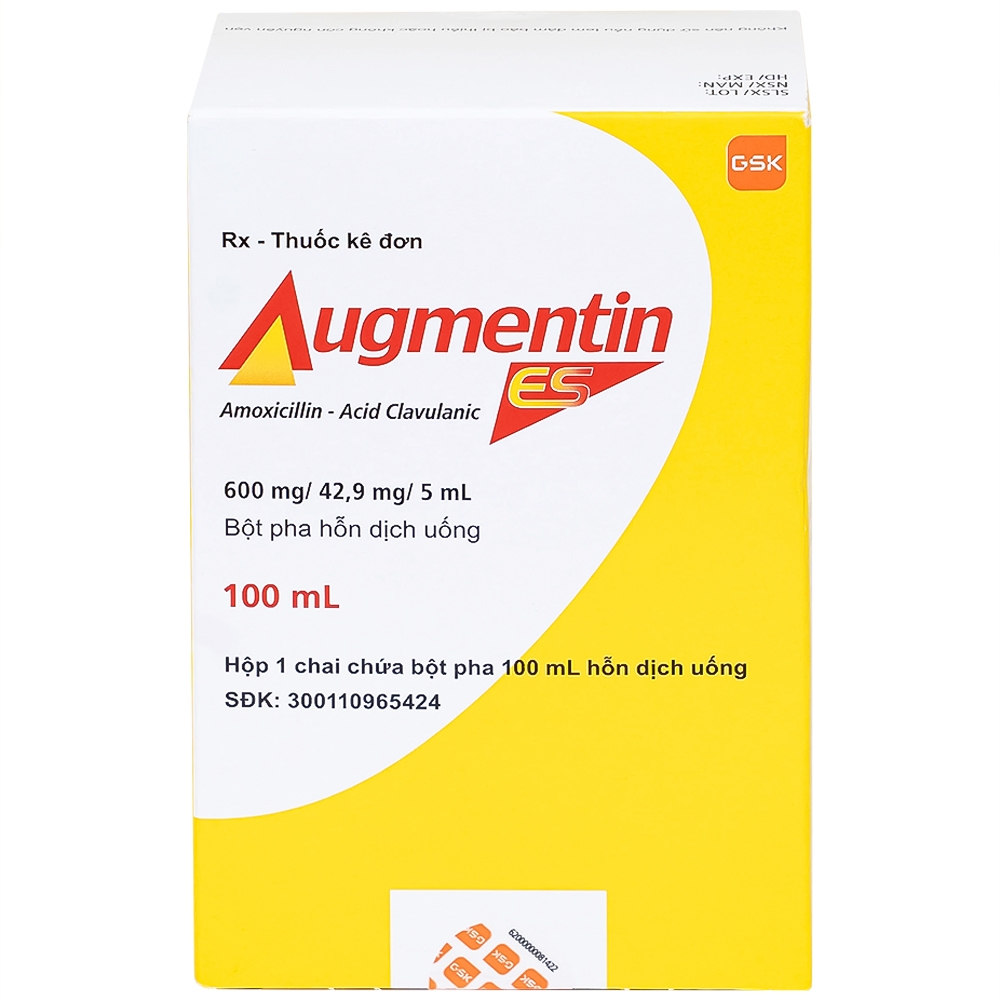 Hình ảnh Bột pha hỗn dịch uống Augmentin ES GSK điều trị các nhiễm trùng do vi khuẩn gây ra ở trẻ (100ml)