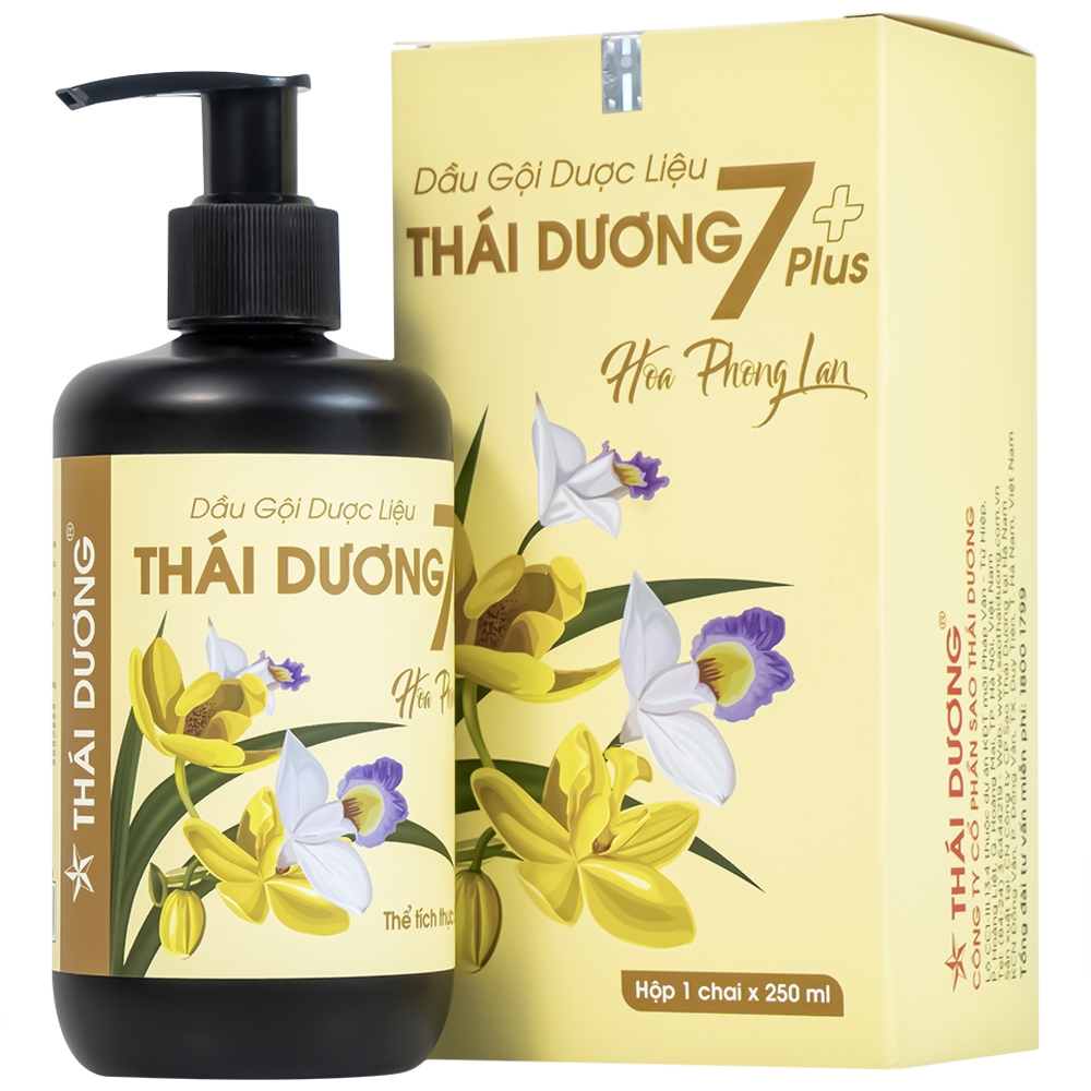 Hình ảnh Dầu gội dược liệu Thái Dương 7 Plus Gold Sao Thái Dương sạch gàu, giảm ngứa và rụng tóc (250ml)