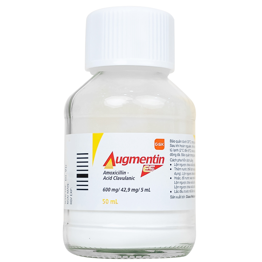 Hình ảnh Bột pha hỗn dịch uống Augmentin ES GSK điều trị các nhiễm trùng do vi khuẩn gây ra ở trẻ (50ml)