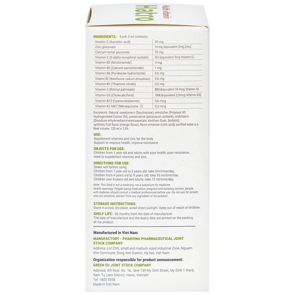 Hình ảnh Siro Multi Vitamin Hatro hỗ trợ tăng cường sức khỏe, nâng cao sức đề kháng (120ml)