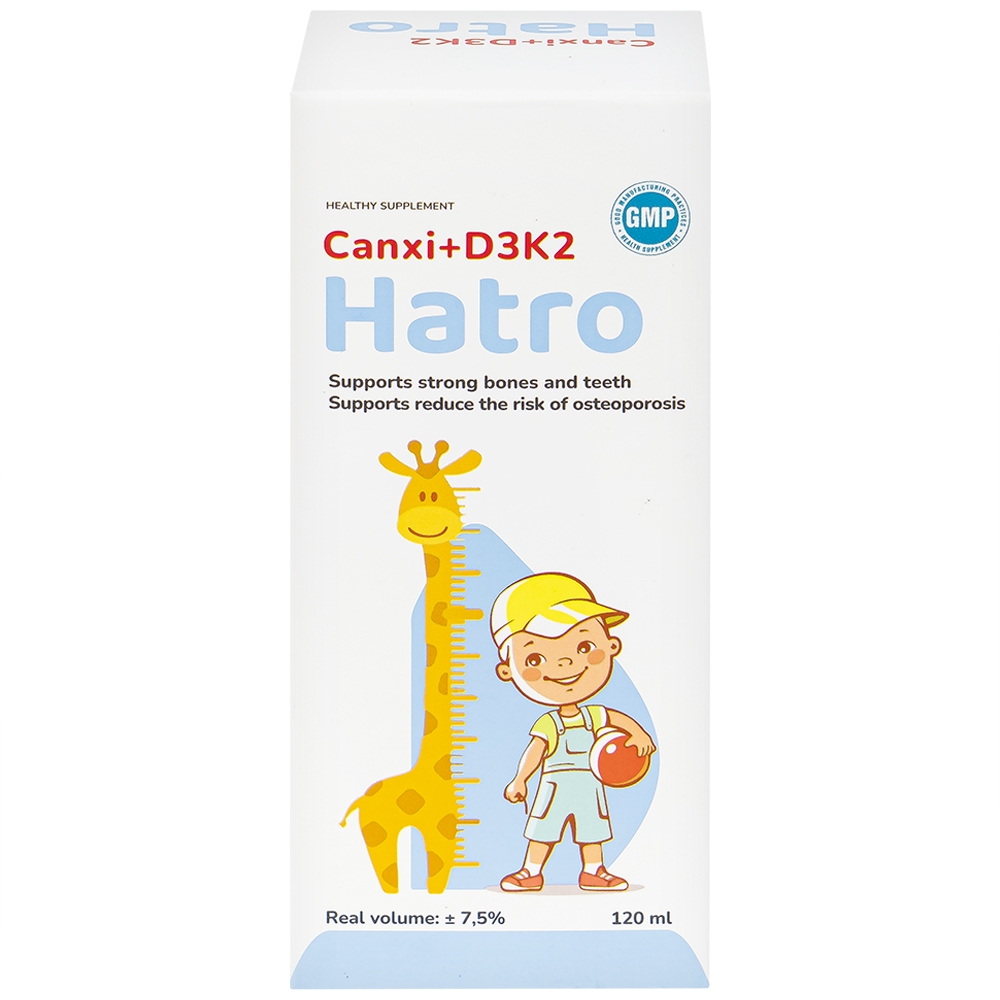 Hình ảnh Siro Canxi + D3K2 Hatro bổ sung canxi giúp xương, răng chắc khỏe (120ml)