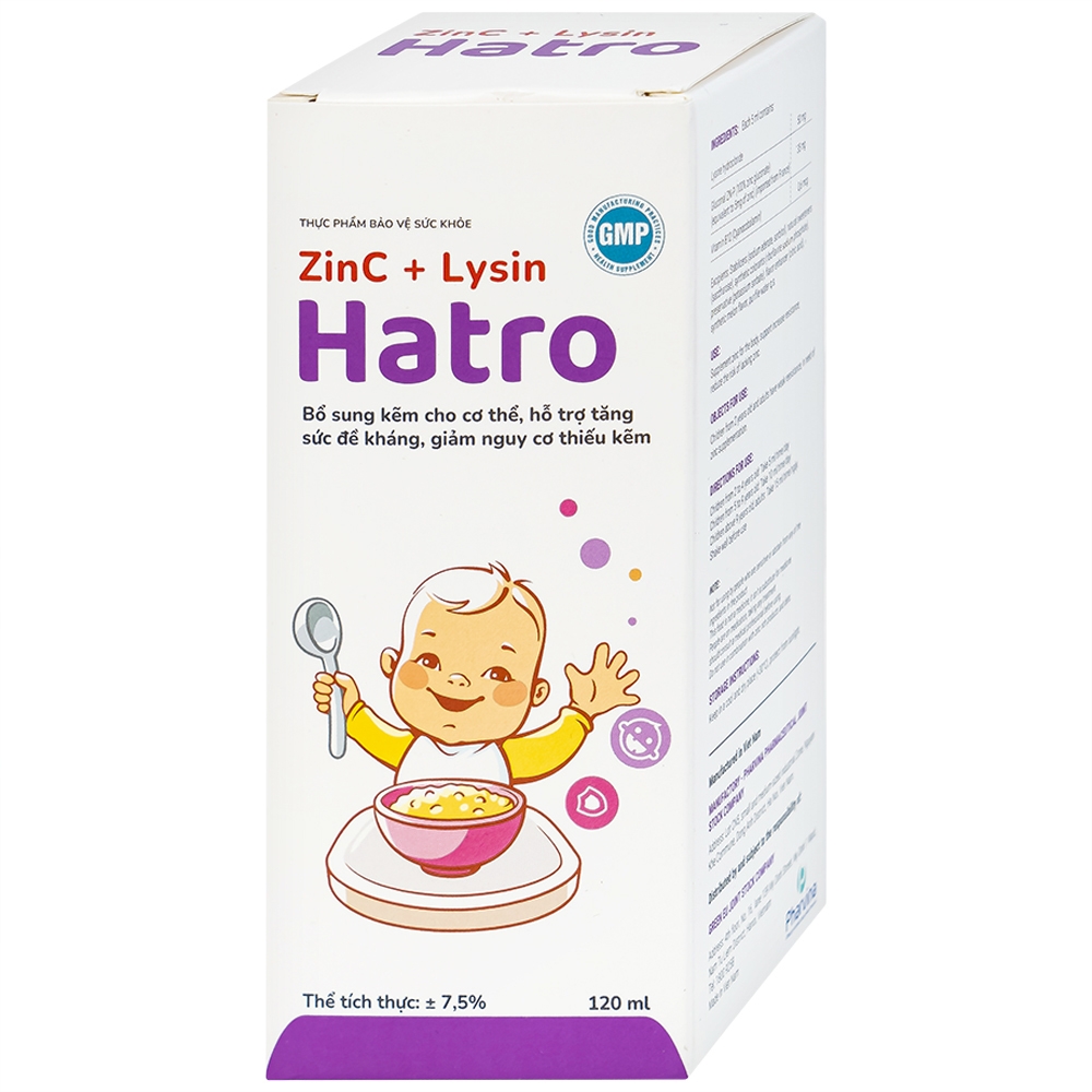 Hình ảnh Siro ZinC + Lysin Hatro bổ sung kẽm, hỗ trợ tăng sức đề kháng cho trẻ (120ml)