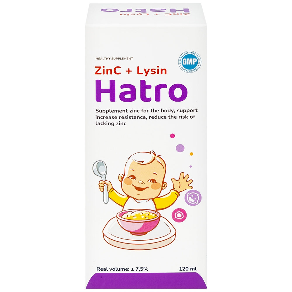 Hình ảnh Siro ZinC + Lysin Hatro bổ sung kẽm, hỗ trợ tăng sức đề kháng cho trẻ (120ml)
