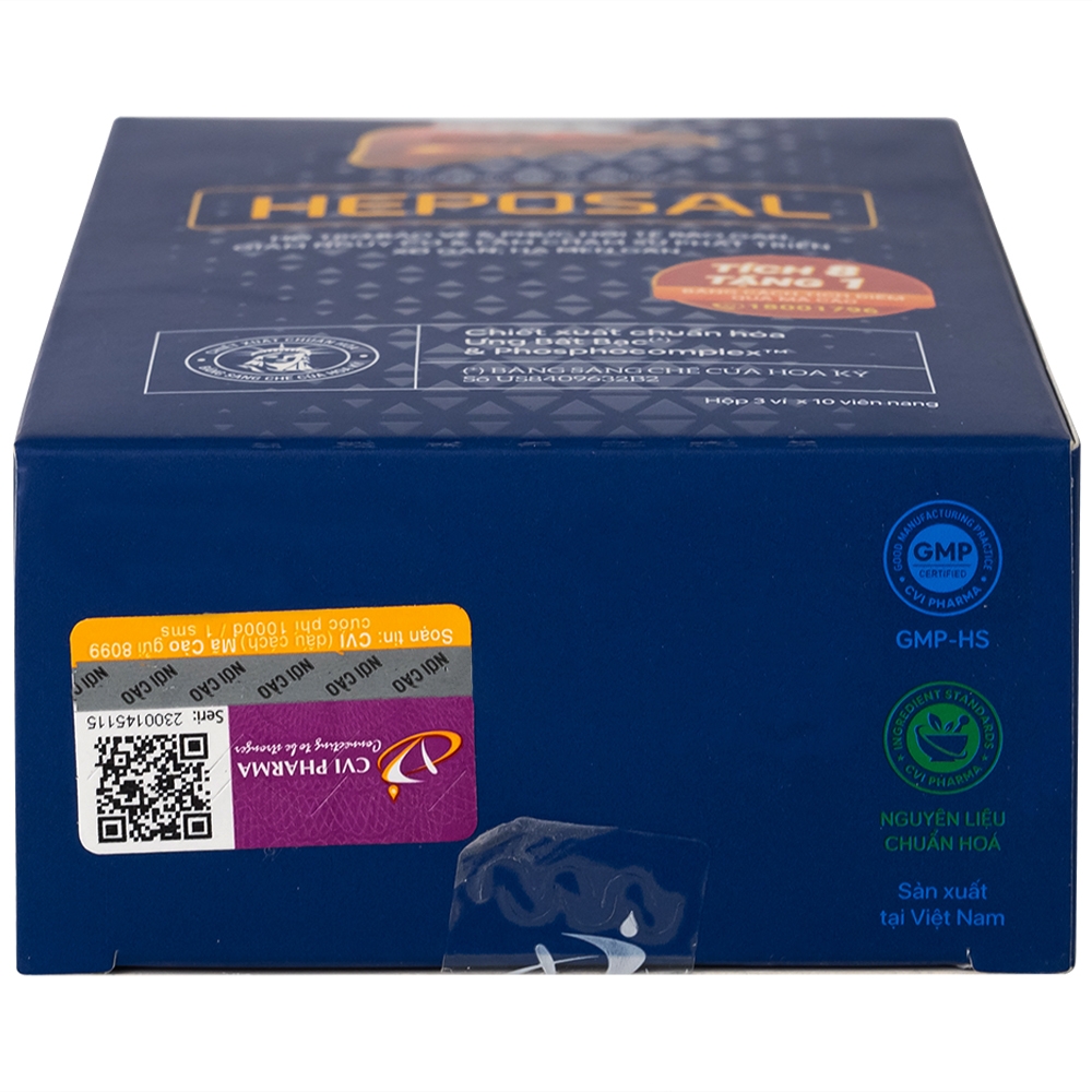 Hình ảnh Viên uống Heposal hỗ trợ tăng cường chức năng gan, bảo vệ và phục hồi tế bào gan (3 vỉ x 10 viên)