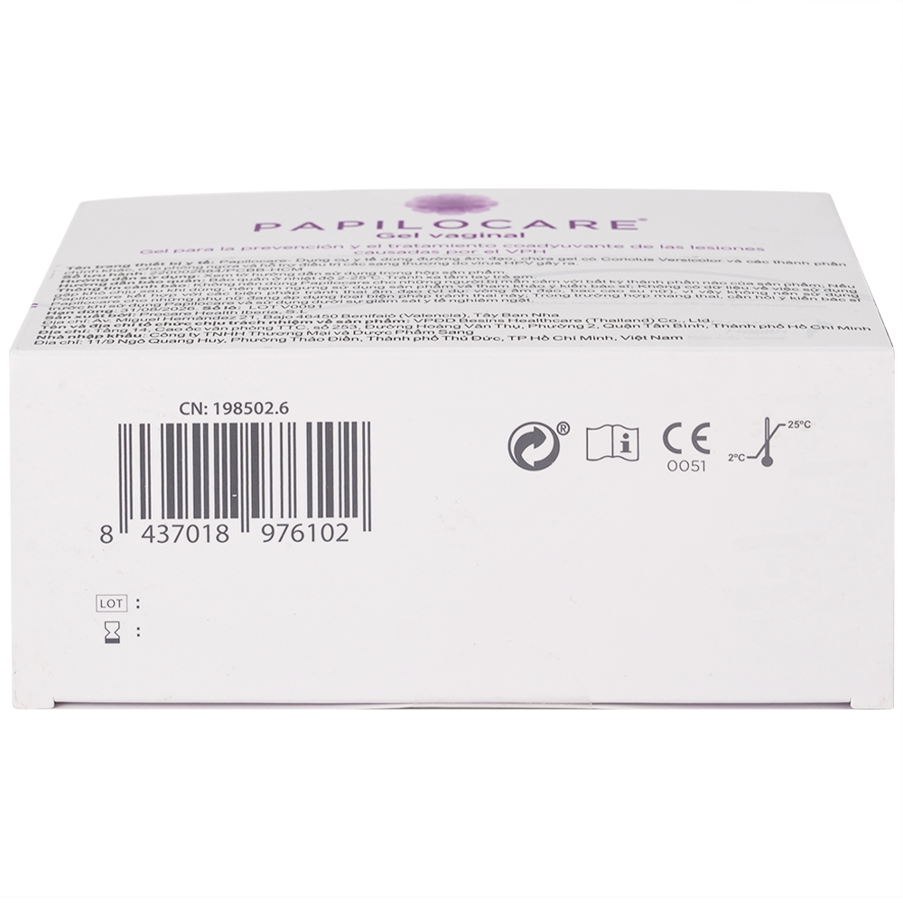 Hình ảnh Gel đặt âm đạo Papilocare Procare Health phòng ngừa và điều trị tổn thương do HPV (21 tuýp)