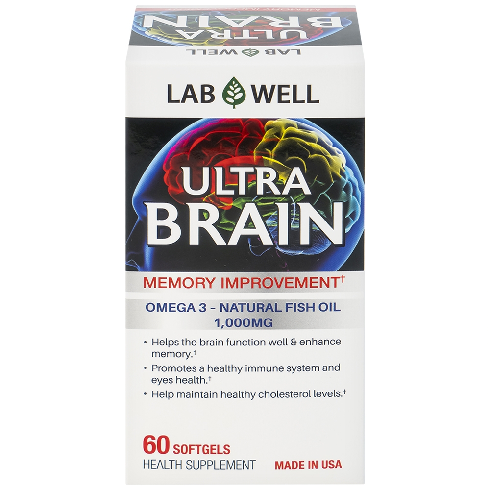 Hình ảnh Viên uống Ultra Brain Lab Well hỗ trợ bổ sung DHA, EPA cho cơ thể (60 viên)