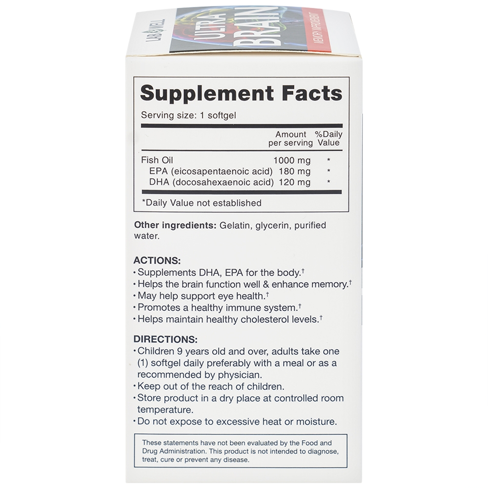 Hình ảnh Viên uống Ultra Brain Lab Well hỗ trợ bổ sung DHA, EPA cho cơ thể (60 viên)