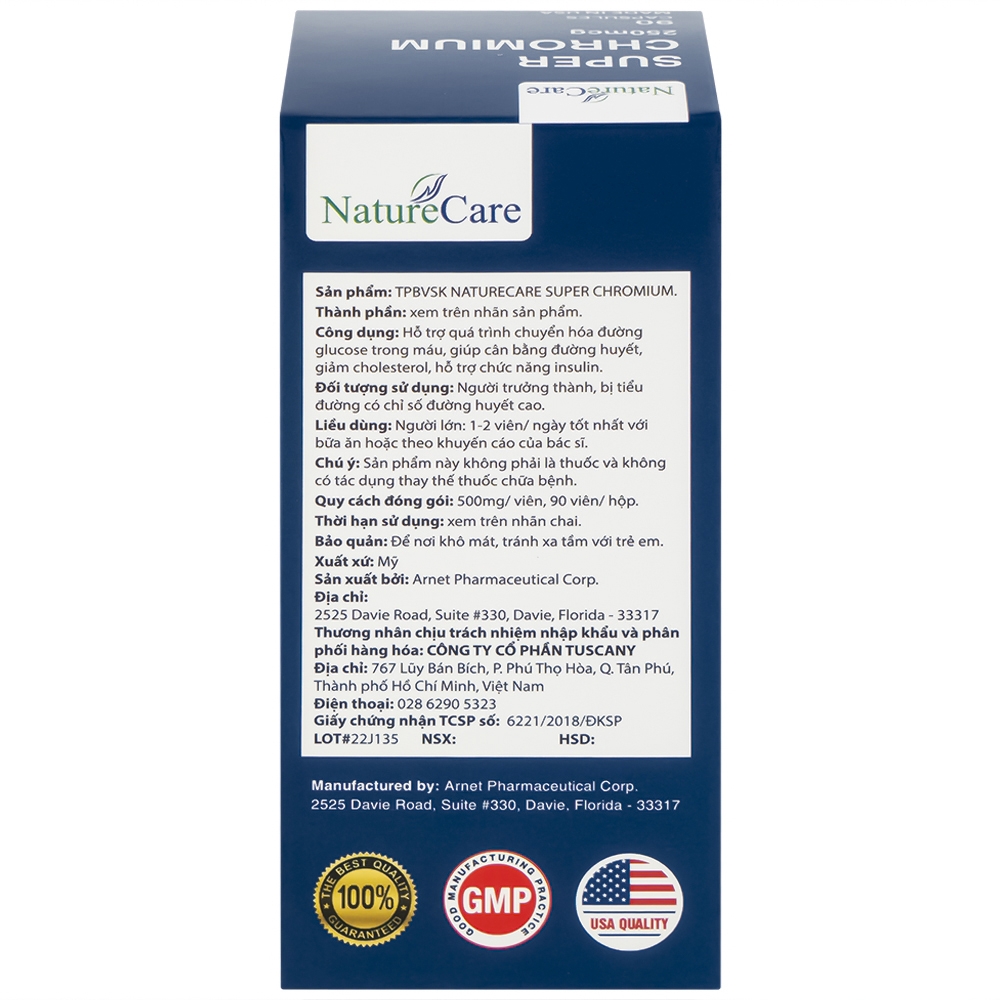 Hình ảnh Viên uống Super Chromium 250mcg NatureCare cân bằng đường huyết, giảm cholesterol (90 viên)