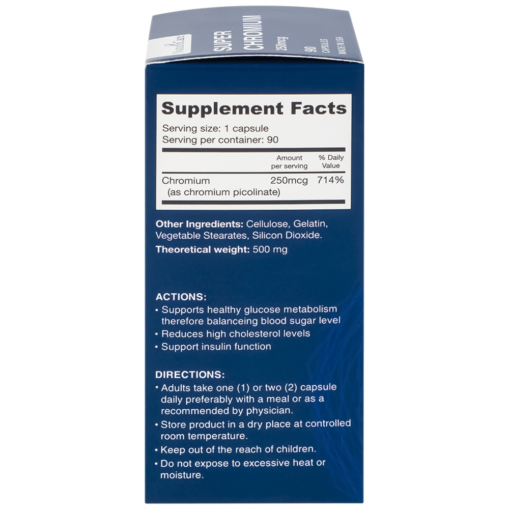 Hình ảnh Viên uống Super Chromium 250mcg NatureCare cân bằng đường huyết, giảm cholesterol (90 viên)