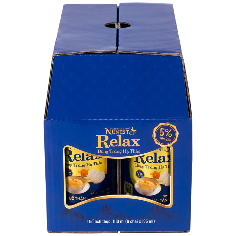 Hình ảnh Nước Yến Sào Cao Cấp Nunest Relax Đông Trùng Hạ Thảo bổ thận, tăng miễn dịch, giảm căng thẳng mệt mỏi (6 Chai x 185ml)