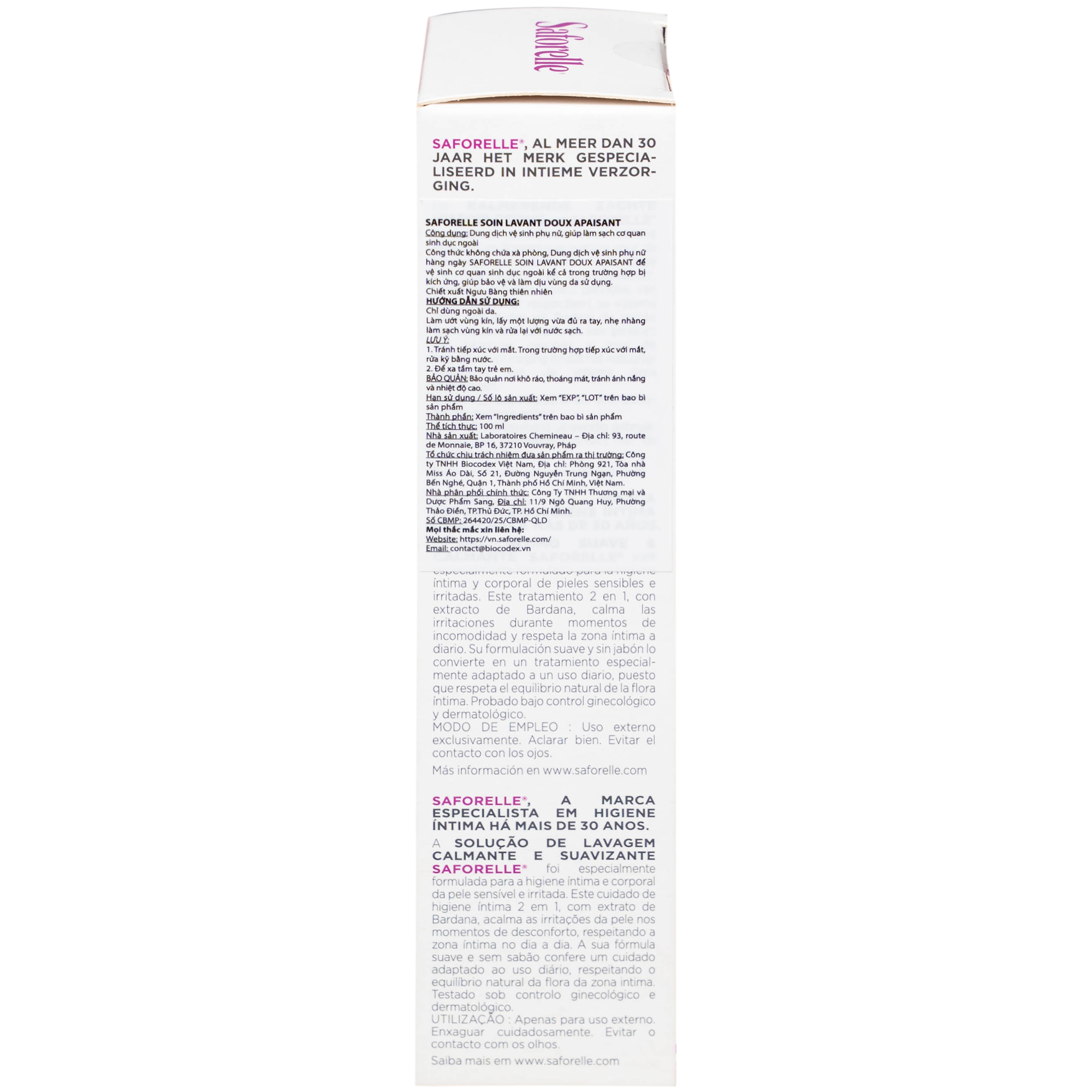 Hình ảnh Dung dịch vệ sinh phụ nữ Saforelle Soin Lavant Doux Apaisant 100ml