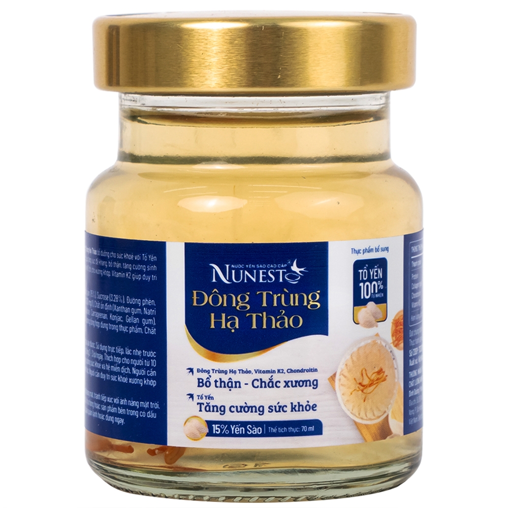 Hình ảnh Nước Yến Sào Cao Cấp Đông Trùng Hạ Thảo 15% bổ thận, chắc xương, bổ dưỡng sức khỏe (6 Lọ x 70ml)