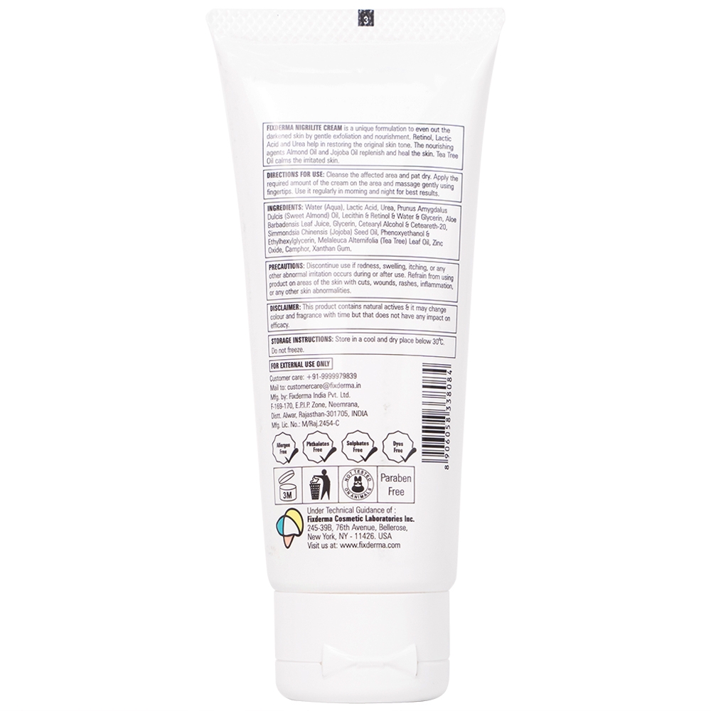 Hình ảnh Kem dưỡng Fixderma Nigrilite Cream làm sạch tế bào da chết, mờ thâm, sáng da sẫm màu (50g)