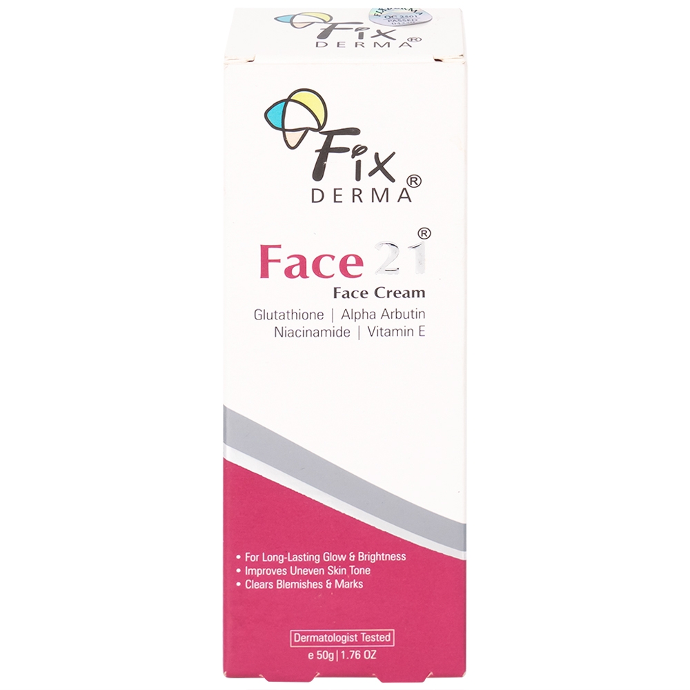 Hình ảnh Kem dưỡng ẩm sáng da Fixderma Face21 Face Cream giúp da trắng sáng, mịn màng (50g)