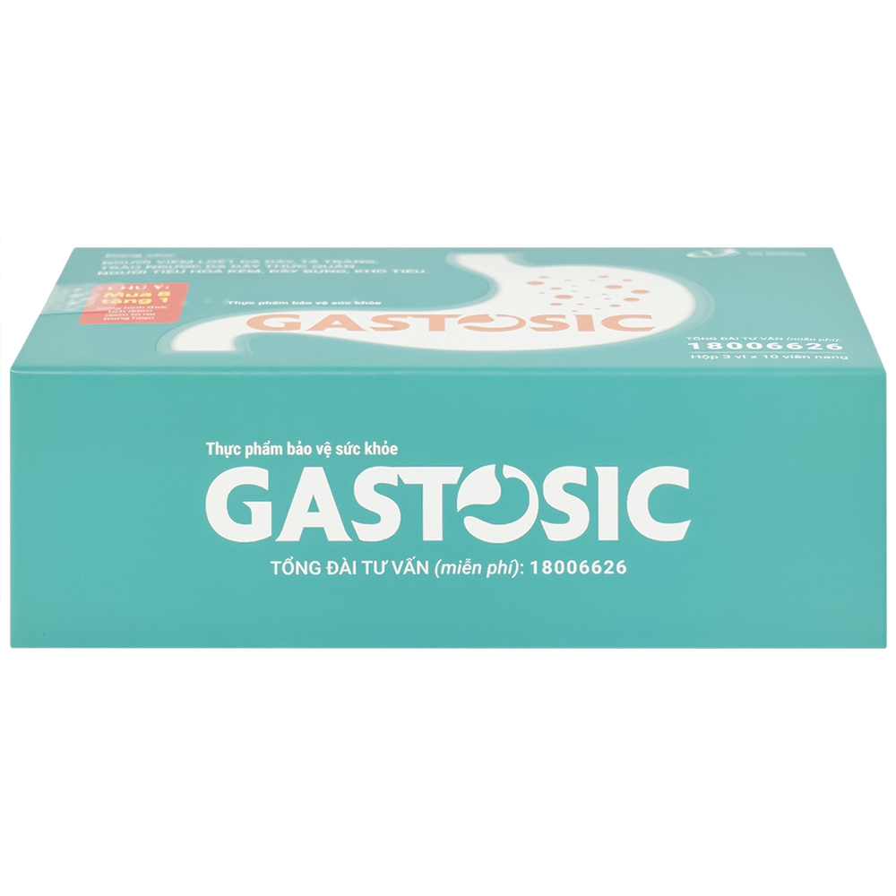 Hình ảnh Viên uống Gastosic CVI Pharma giúp tiêu hóa tốt, bảo vệ niêm mạc dạ dày (3 vỉ x 10 viên)