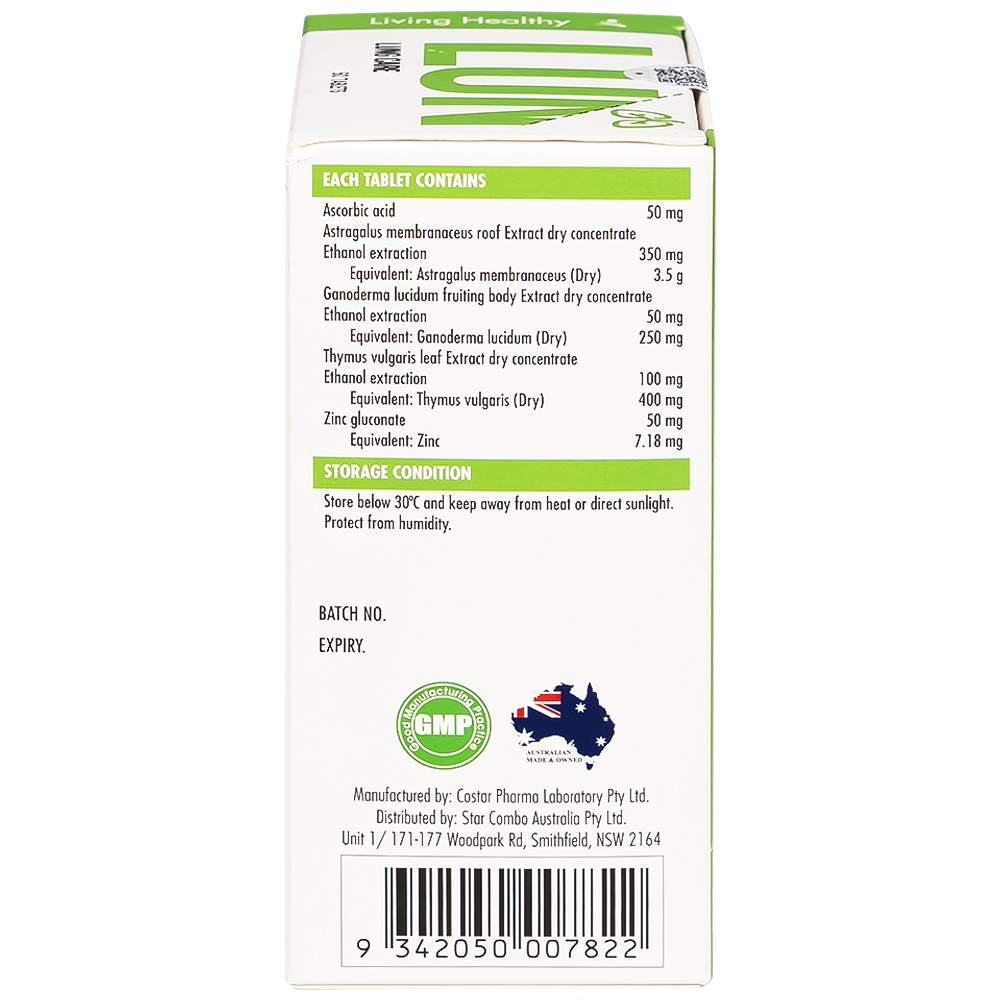 Hình ảnh Viên uống Living Healthy Lung Care hỗ trợ tăng cường sức khỏe, bổ phổi (60 viên)