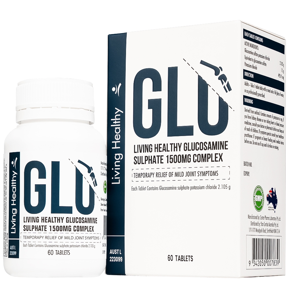 Hình ảnh Viên uống hỗ trợ giảm viêm khớp Living Healthy Glucosamine Sulphate 1500mg Complex (60 viên)