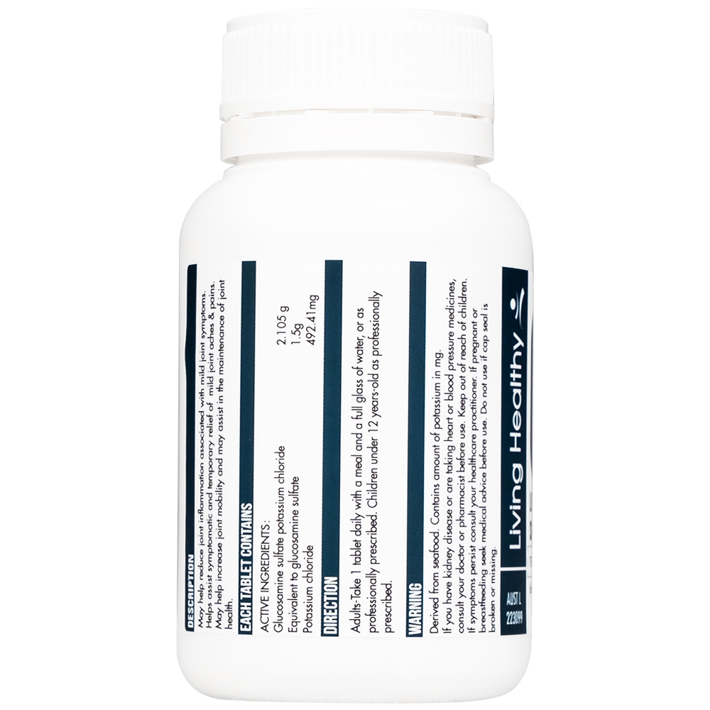 Hình ảnh Viên uống hỗ trợ giảm viêm khớp Living Healthy Glucosamine Sulphate 1500mg Complex (60 viên)