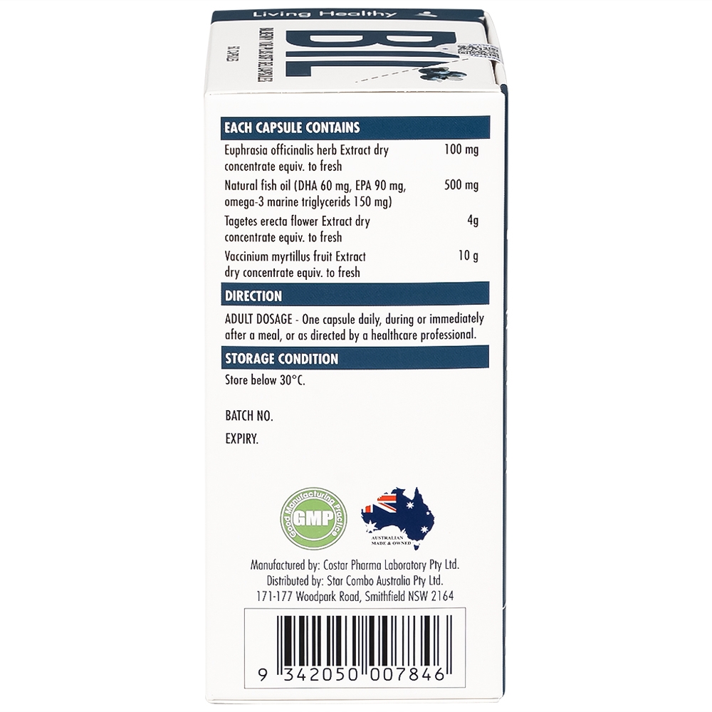 Hình ảnh Viên uống Bilberry 10g Plus Soft Gel Capsules hỗ trợ tăng cường thị lực, chống oxy hóa (60 viên)