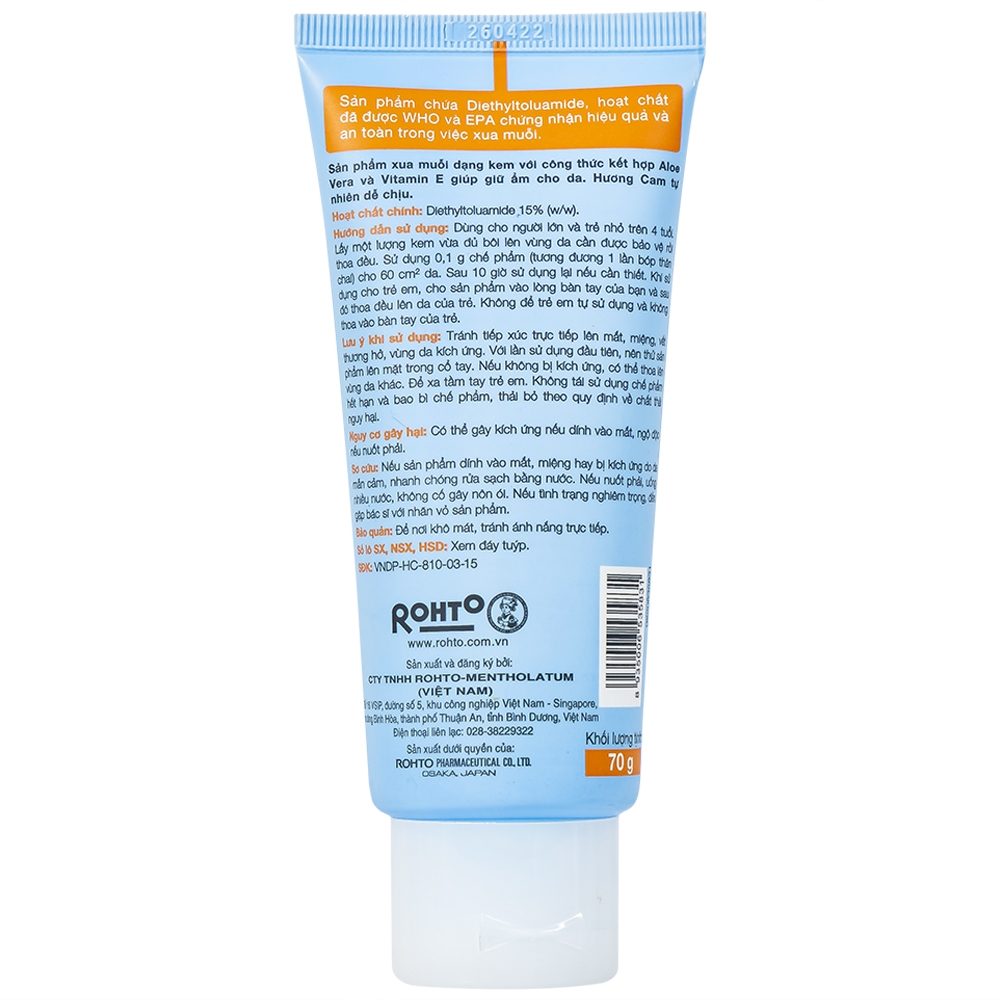 Hình ảnh Kem chống muỗi Remos Rohto hương cam suốt 10 giờ (70g)