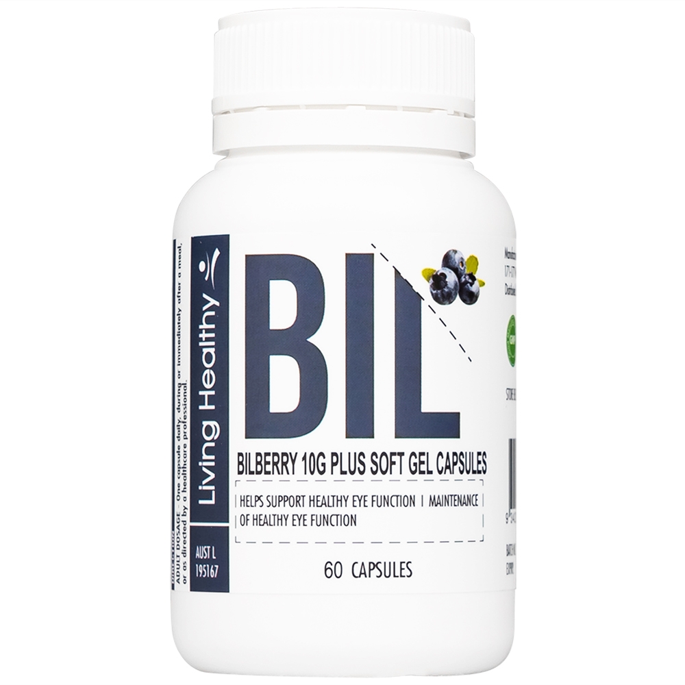Hình ảnh Viên uống Bilberry 10g Plus Soft Gel Capsules hỗ trợ tăng cường thị lực, chống oxy hóa (60 viên)