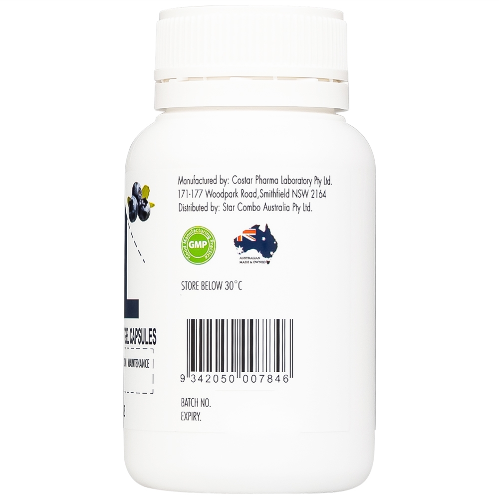 Hình ảnh Viên uống Bilberry 10g Plus Soft Gel Capsules hỗ trợ tăng cường thị lực, chống oxy hóa (60 viên)