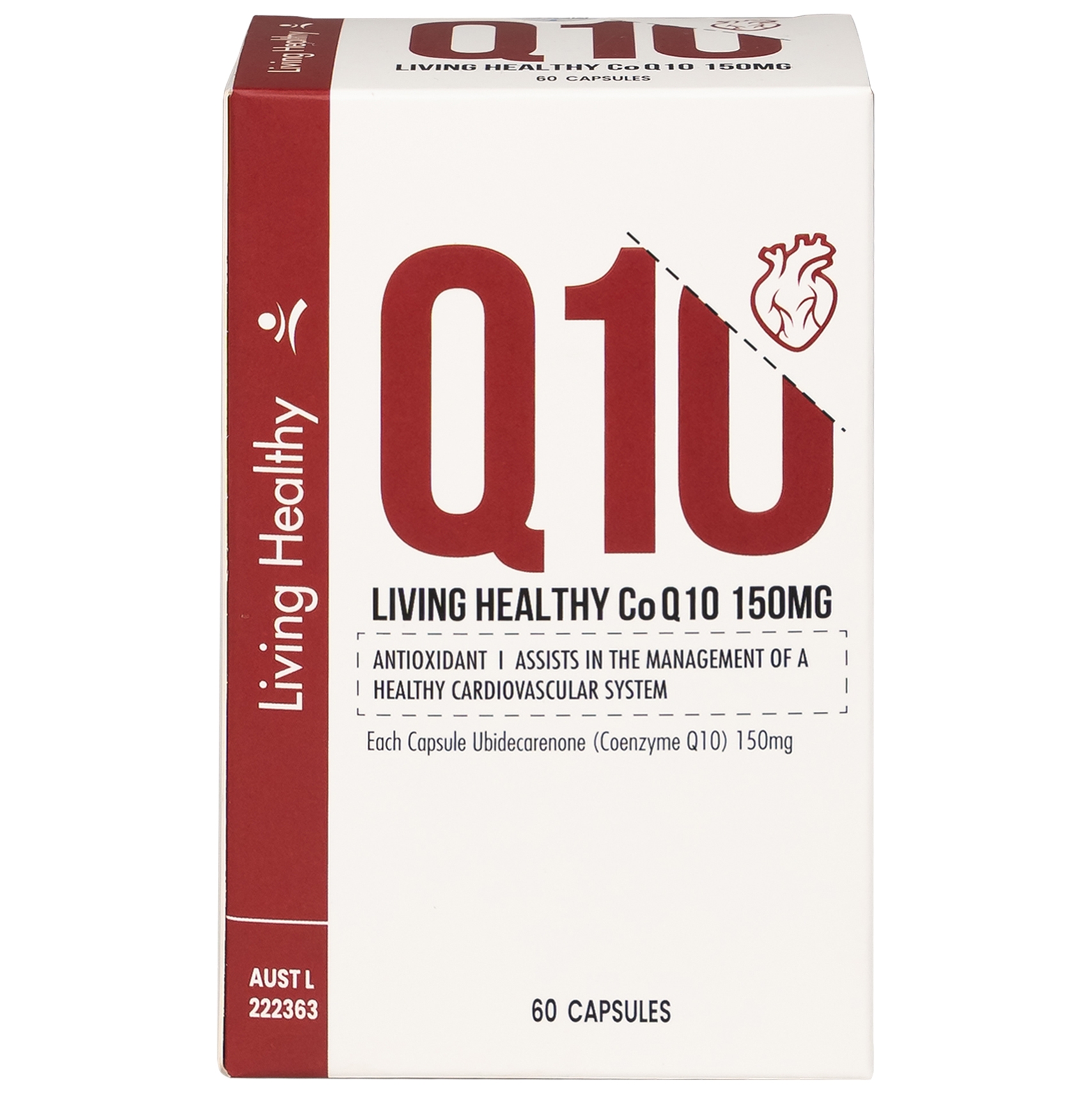 Hình ảnh Viên uống Living Healthy CoQ10 150mg hỗ trợ tim mạch, tuần hoàn máu (60 viên)