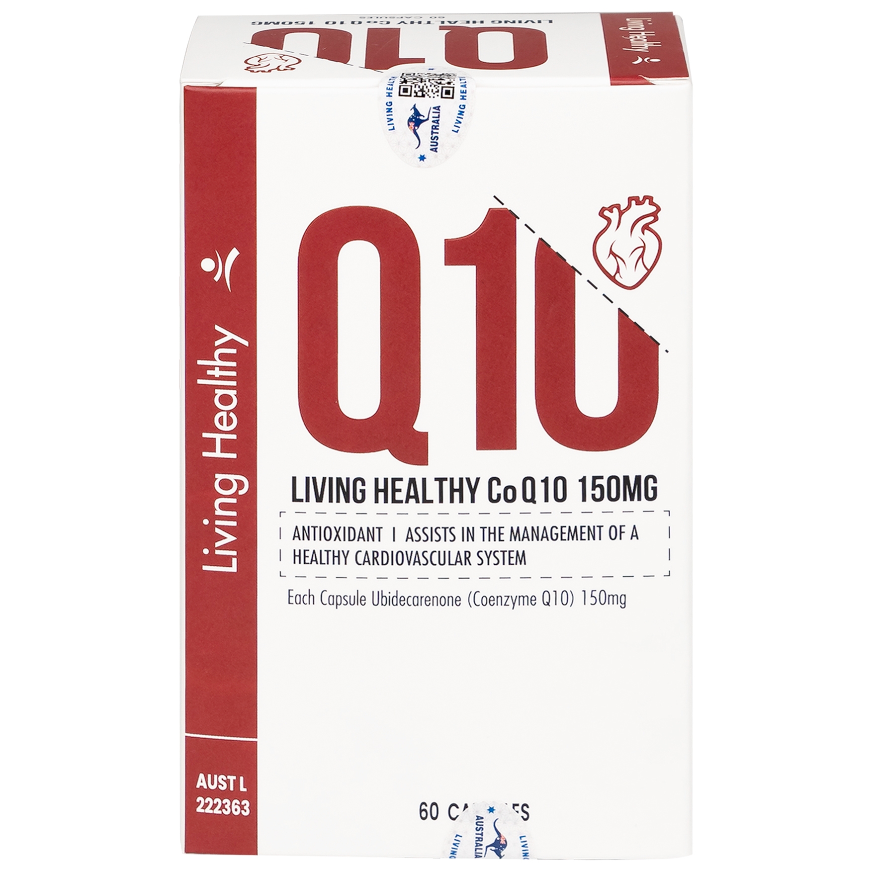 Hình ảnh Viên uống Living Healthy CoQ10 150mg hỗ trợ tim mạch, tuần hoàn máu (60 viên)