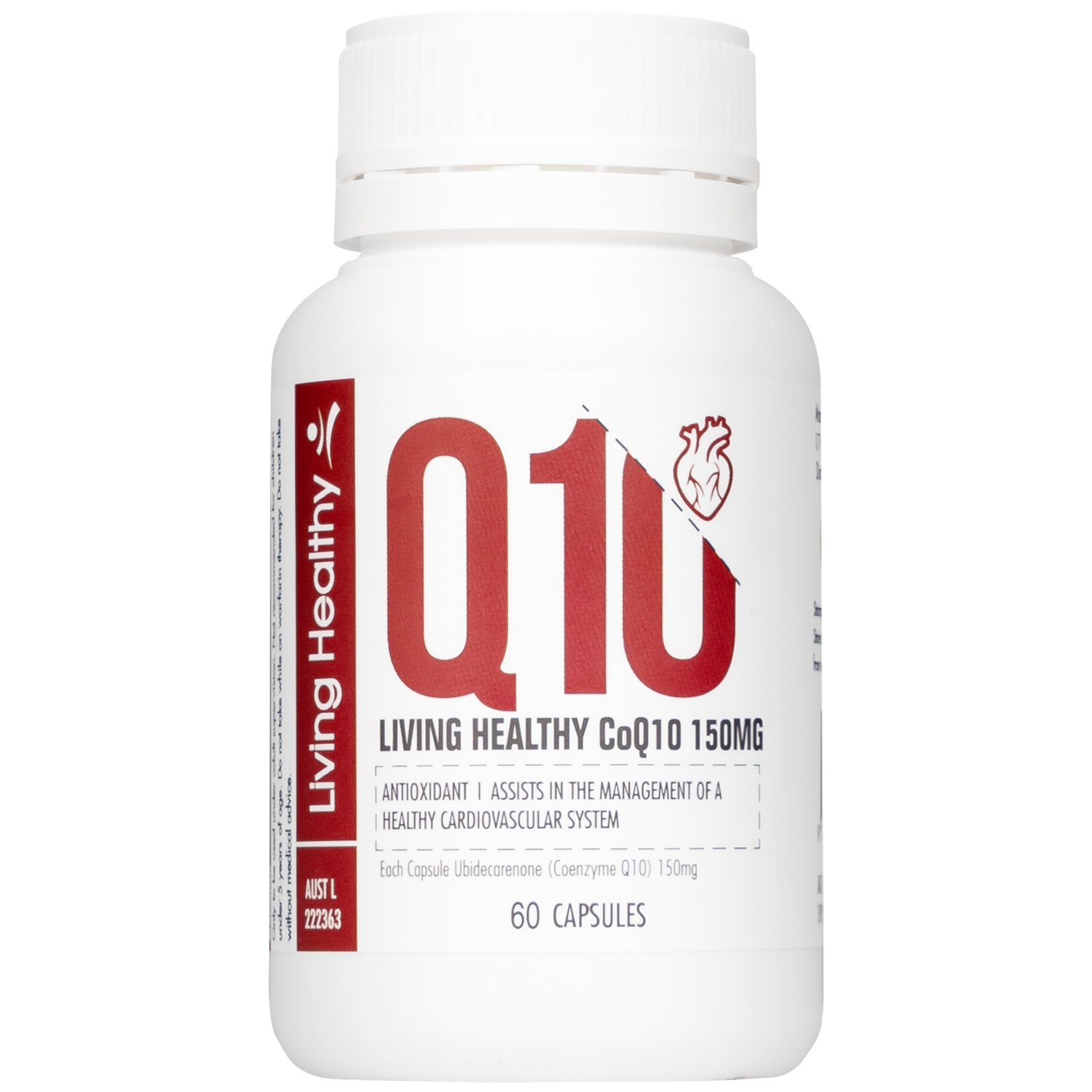 Hình ảnh Viên uống Living Healthy CoQ10 150mg hỗ trợ tim mạch, tuần hoàn máu (60 viên)