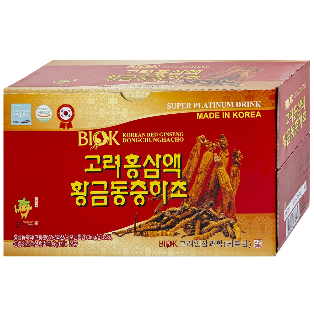 Hình ảnh Nước Hồng Sâm Đông Trùng Hạ Thảo BIOK bồi bổ sức khỏe và tăng sức đề kháng (10 chai x 100ml)
