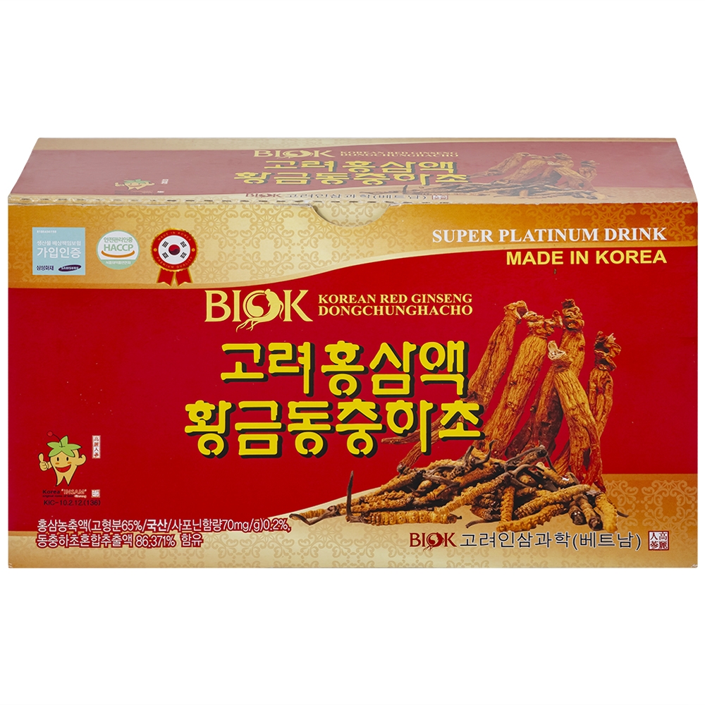 Hình ảnh Nước Hồng Sâm Đông Trùng Hạ Thảo BIOK bồi bổ sức khỏe và tăng sức đề kháng (10 chai x 100ml)