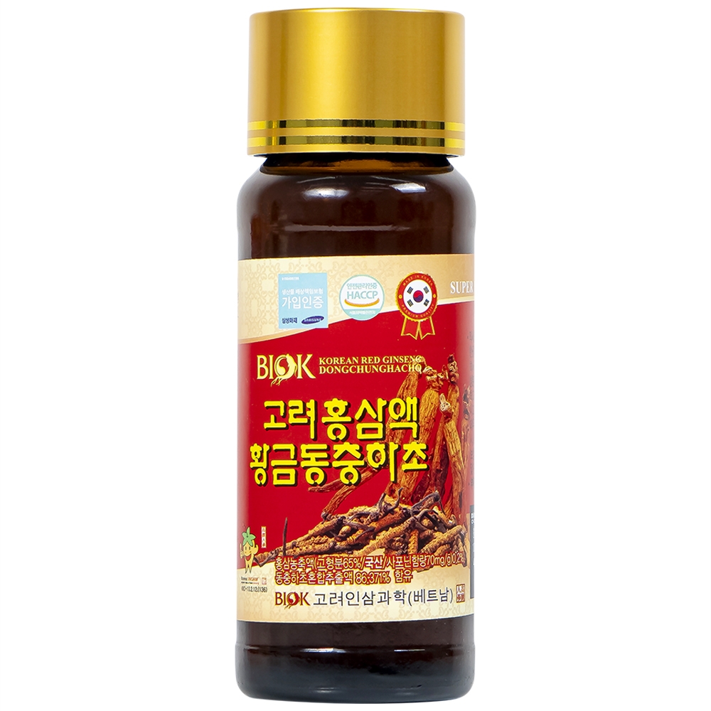 Hình ảnh Nước Hồng Sâm Đông Trùng Hạ Thảo BIOK bồi bổ sức khỏe và tăng sức đề kháng (10 chai x 100ml)