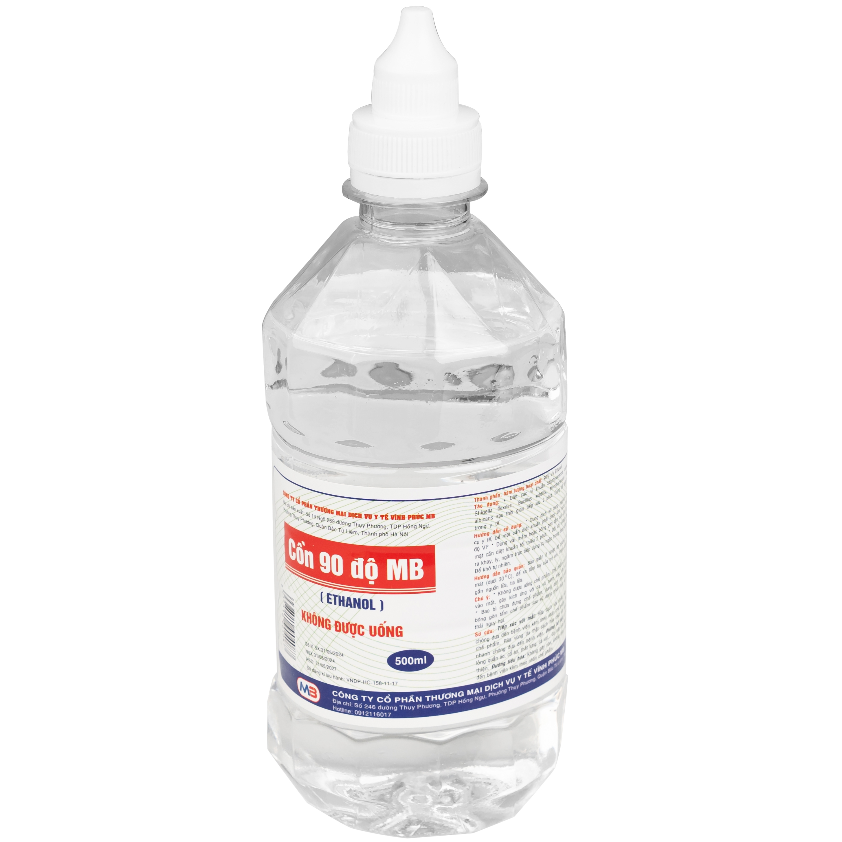 Hình ảnh Cồn 90 độ Vĩnh Phúc tiệt trùng các dụng cụ y tế (500ml)