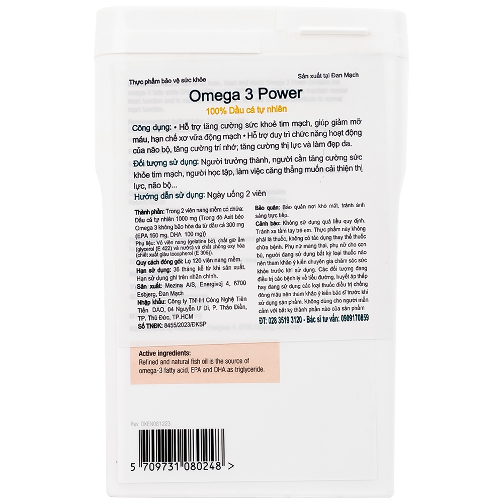 Hình ảnh Viên uống Omega 3 Power DAO Nordic Health hỗ trợ tăng cường sức khoẻ tim mạch, giảm mỡ máu (120 viên)