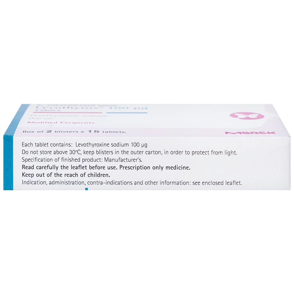 Hình ảnh Thuốc Levothyrox 100µg Merck điều trị bướu giáp, suy giáp, ung thư giáp (2 vỉ x 15 viên)