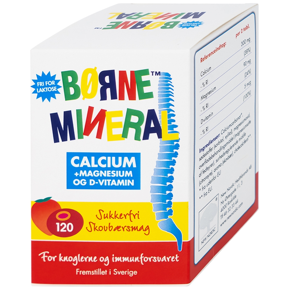 Hình ảnh Viên nhai Borne Mineral New Nordic hỗ trợ phát triển xương, giúp tăng chiều cao, tăng đề kháng (120 viên)