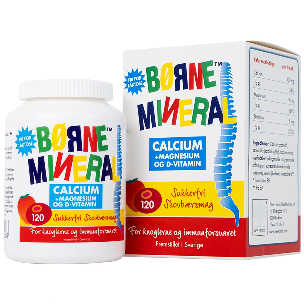 Hình ảnh Viên nhai Borne Mineral New Nordic hỗ trợ phát triển xương, giúp tăng chiều cao, tăng đề kháng (120 viên)