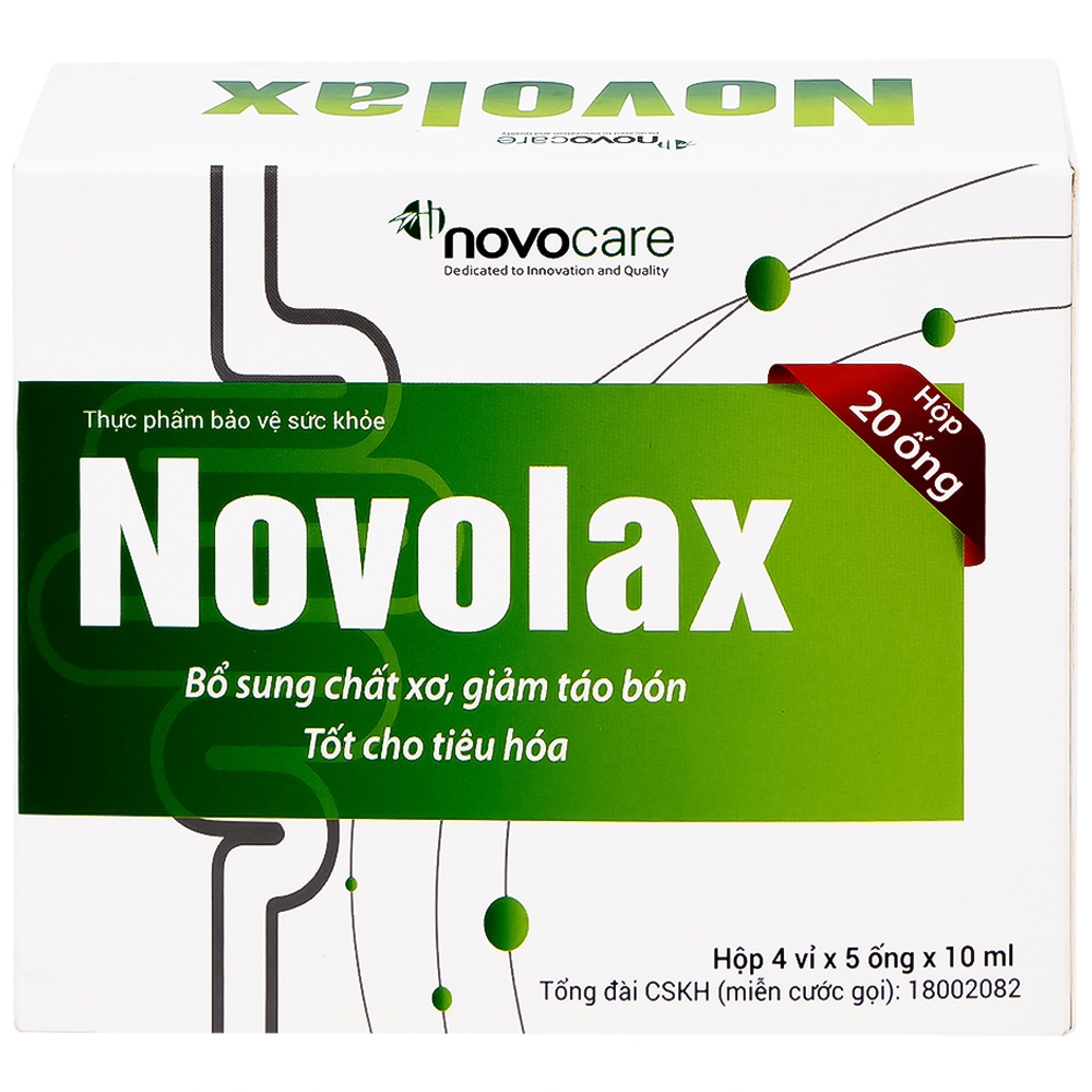 Hình ảnh Dung dịch uống Novolax Novocare bổ sung chất xơ giúp nhuận tràng, giảm táo bón (4 vỉ x 5 ống)