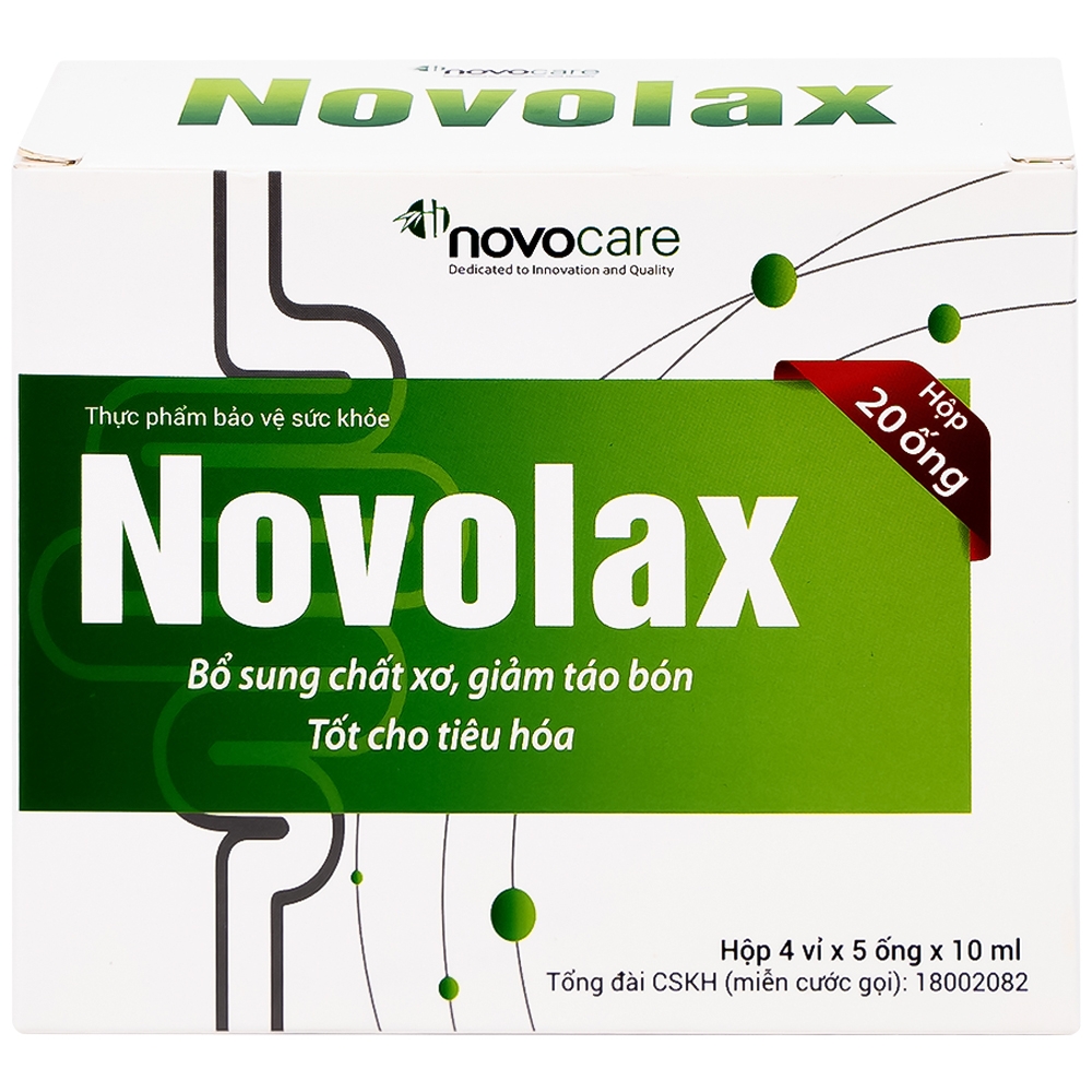 Hình ảnh Dung dịch uống Novolax Novocare bổ sung chất xơ giúp nhuận tràng, giảm táo bón (4 vỉ x 5 ống)