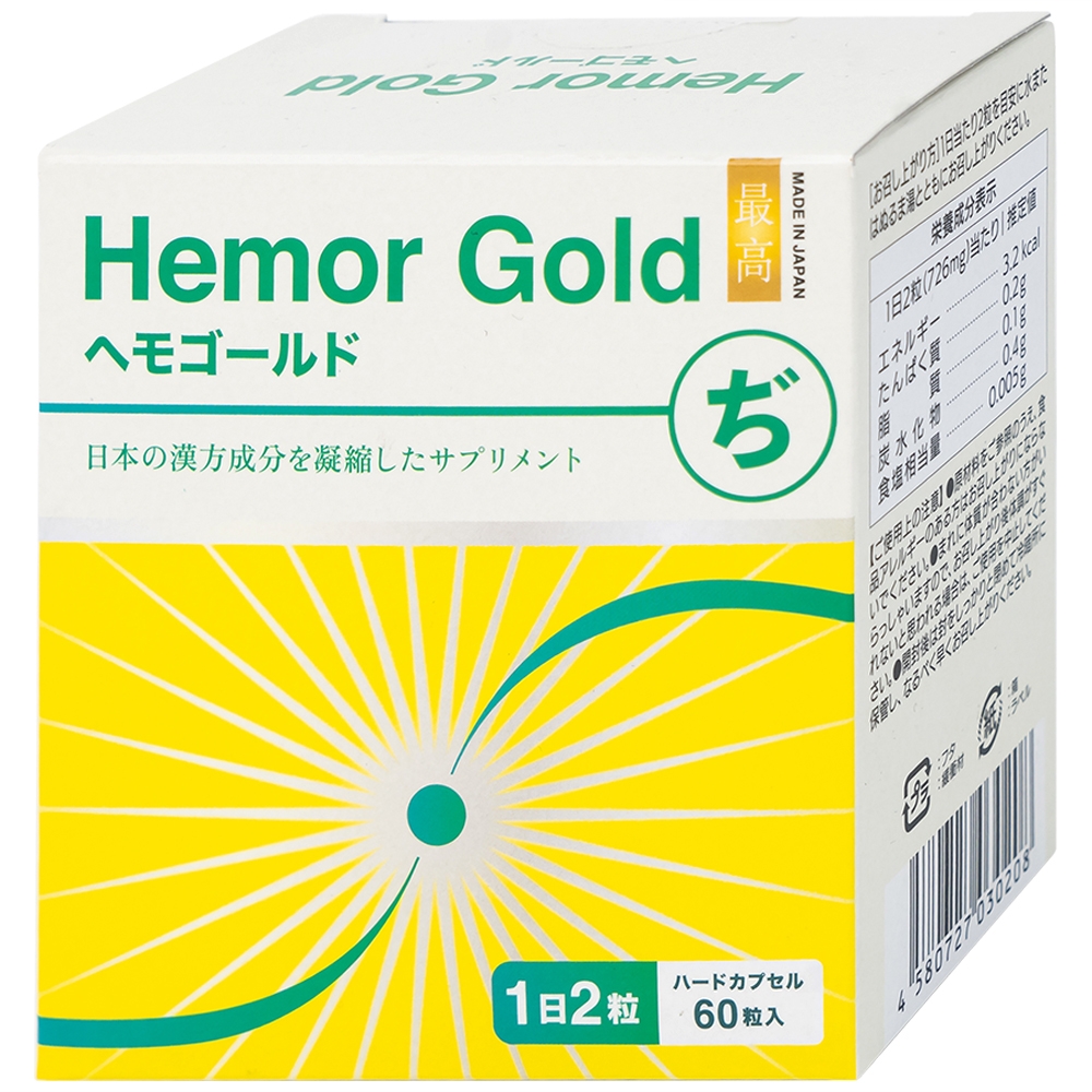 Hình ảnh Viên nang cứng Hemor Gold Jpanwell hỗ trợ tốt cho người bị trĩ (60 viên)
