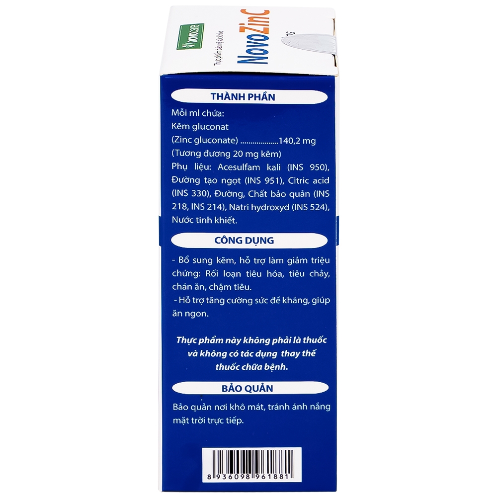 Hình ảnh Dung dịch uống NovoZinc 15ml Novocare hỗ trợ tăng cường sức khỏe, hỗ trợ trẻ bị tiêu chảy