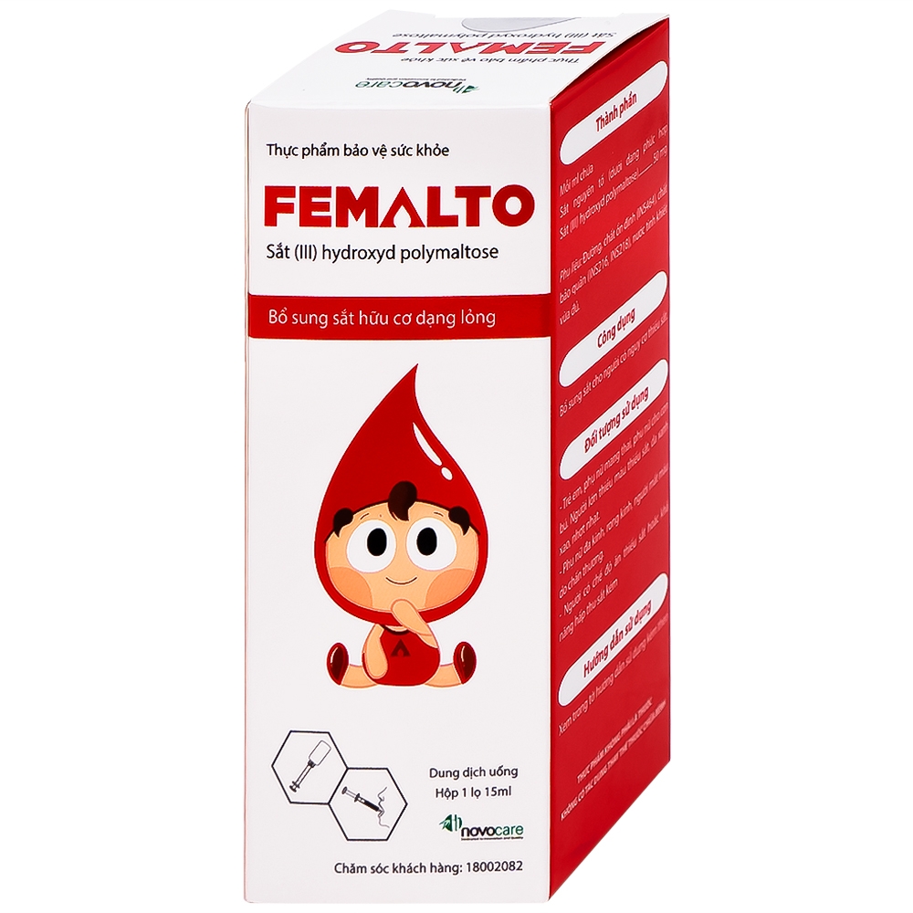 Hình ảnh Dung dịch uống Femalto 15ml Novocare bổ sung sắt do thiếu sắt