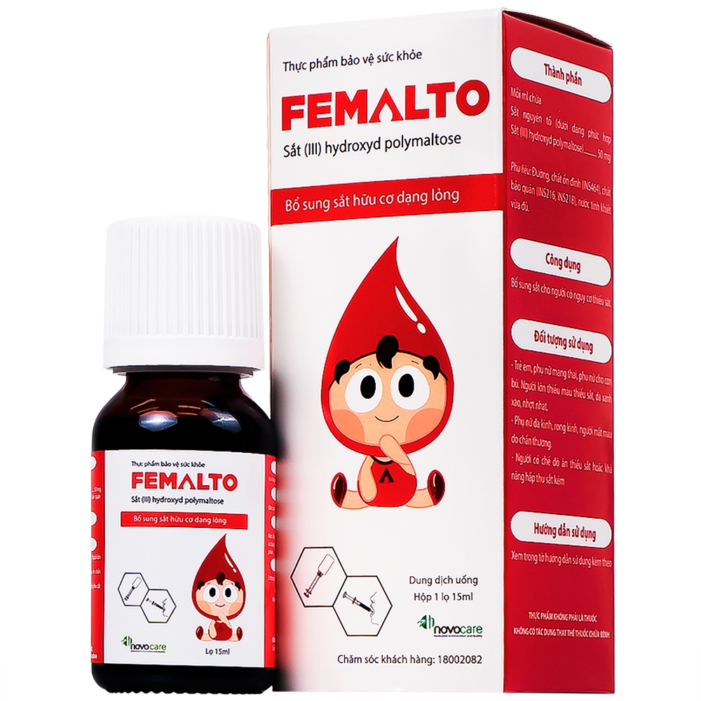 Hình ảnh Dung dịch uống Femalto 15ml Novocare bổ sung sắt do thiếu sắt