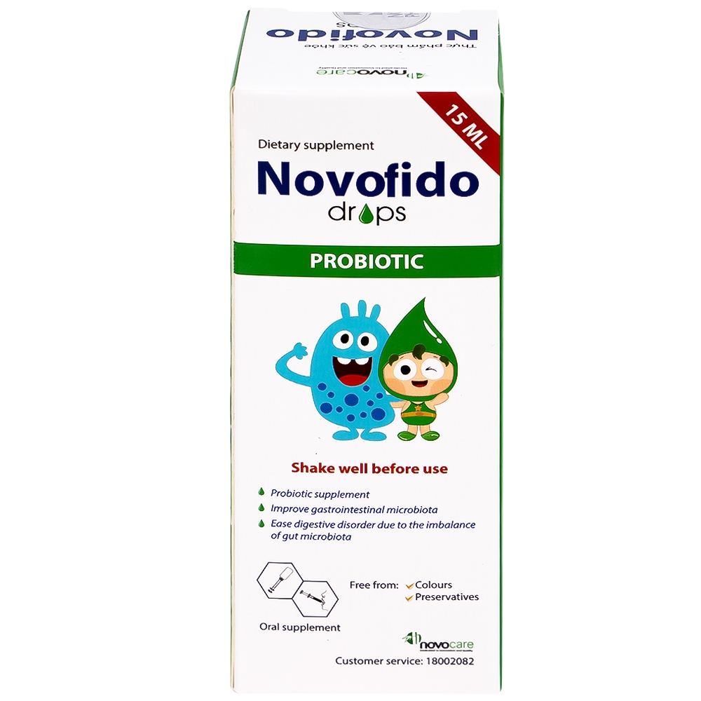 Hình ảnh Dung dịch uống Novofido Drops 15ml Novocare hỗ trợ bổ sung lợi khuẩn, cải thiện hệ vi sinh đường ruột