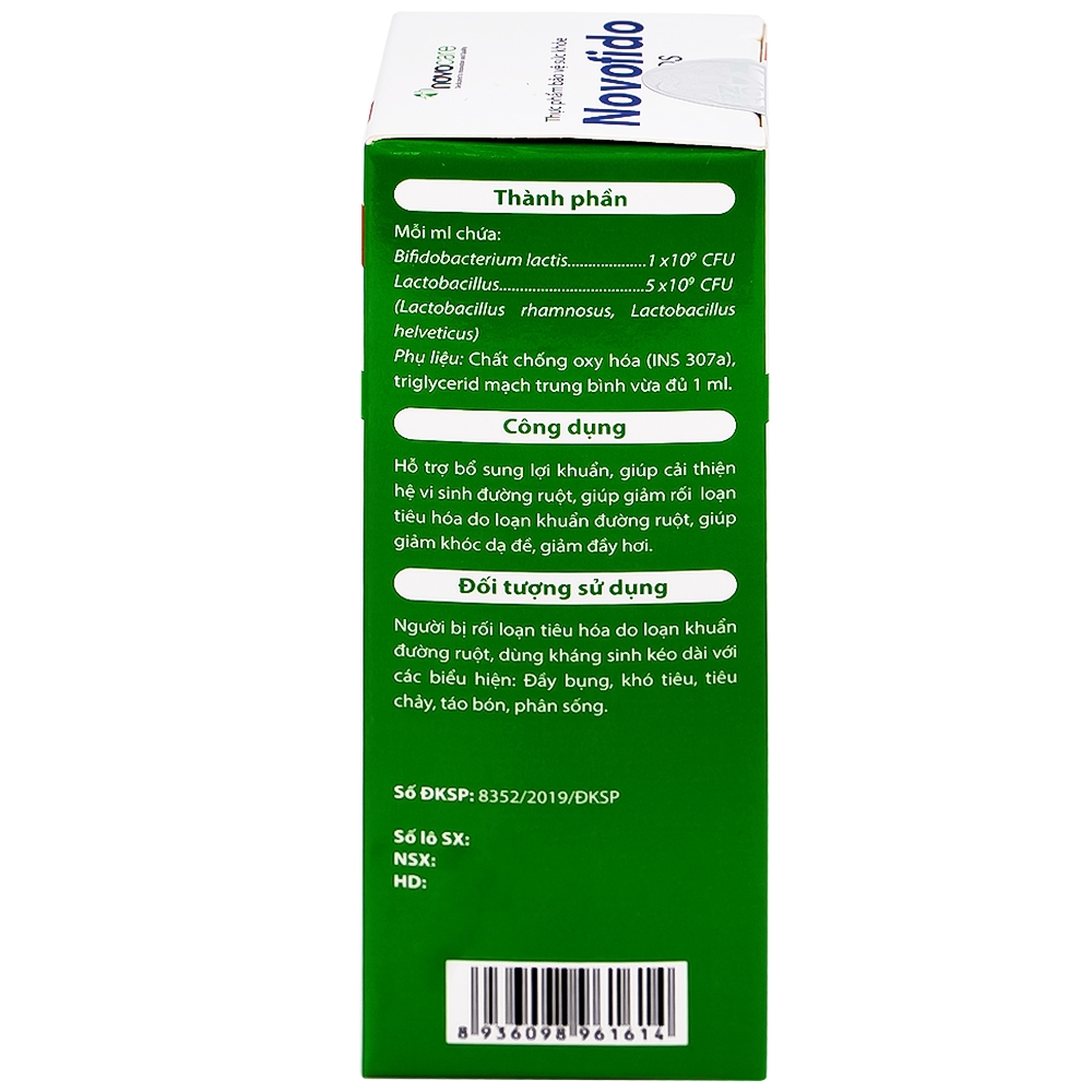 Hình ảnh Dung dịch uống Novofido Drops 15ml Novocare hỗ trợ bổ sung lợi khuẩn, cải thiện hệ vi sinh đường ruột