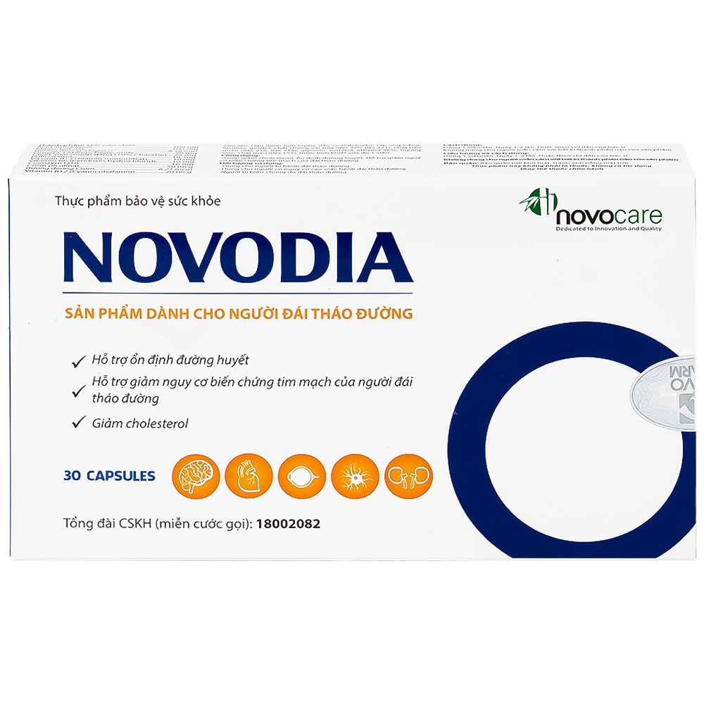 Hình ảnh Viên uống Novodia Novocare hỗ trợ ổn định đường huyết, giảm biến chứng tim mạch (2 vỉ x 15 viên)