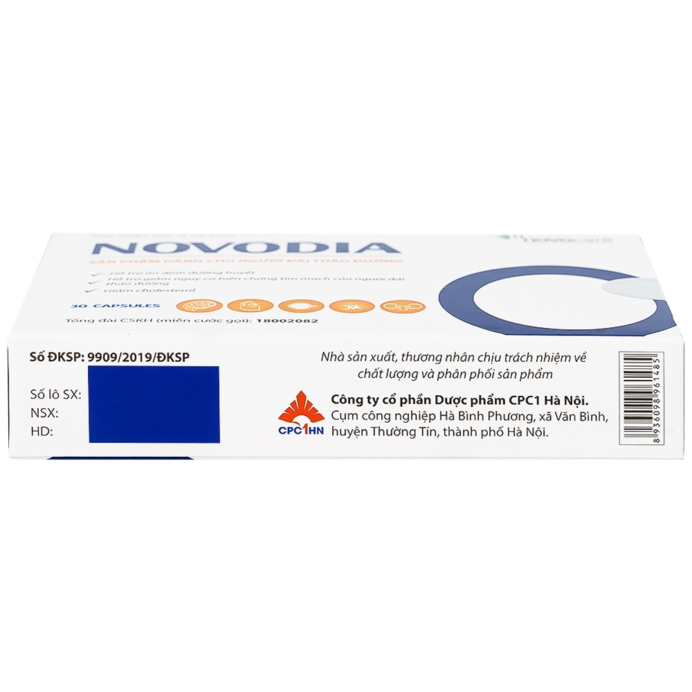Hình ảnh Viên uống Novodia Novocare hỗ trợ ổn định đường huyết, giảm biến chứng tim mạch (2 vỉ x 15 viên)