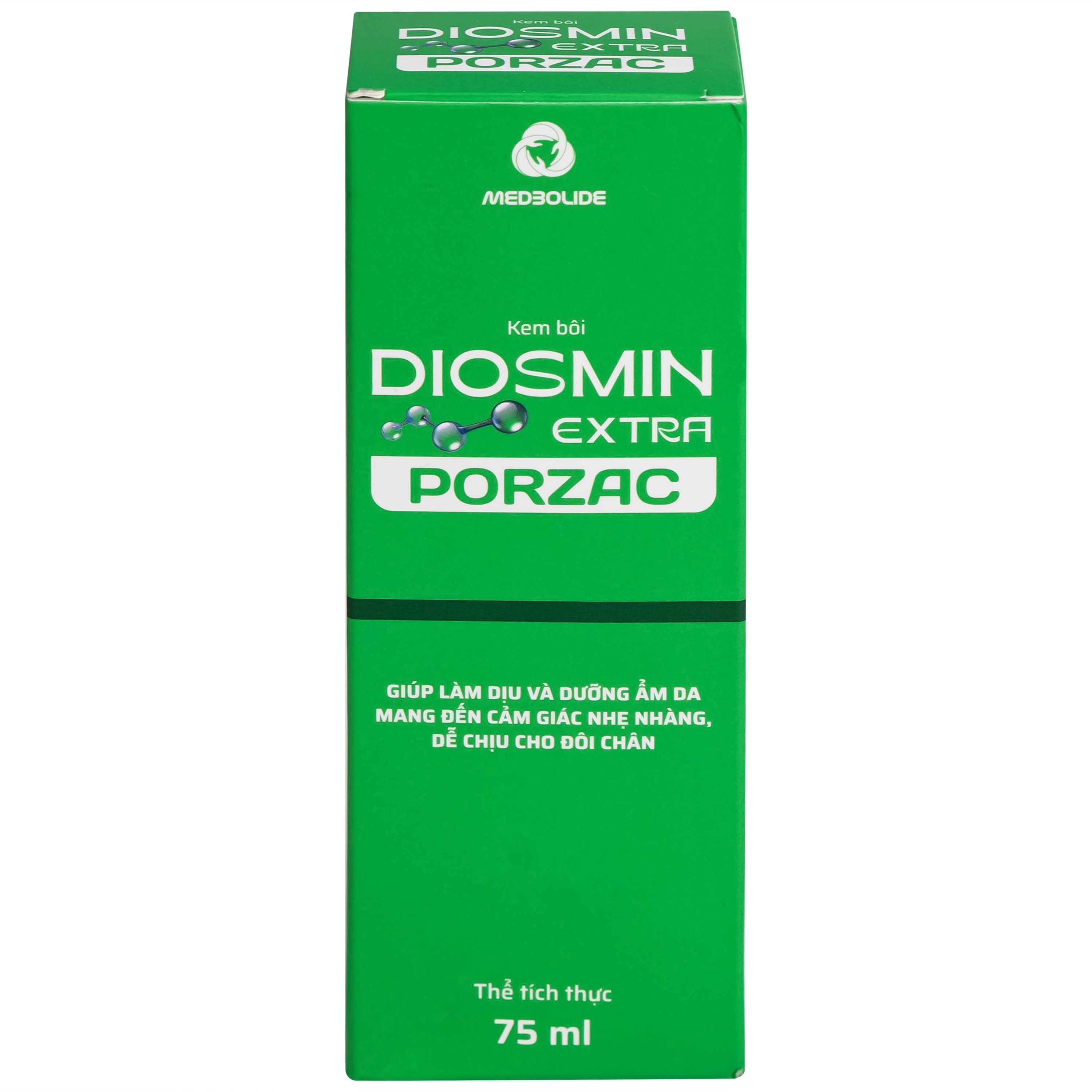 Hình ảnh Gel bôi ngừa suy giãn tĩnh mạch, phù, nặng chân Diosmin Extra Porzac 75ml